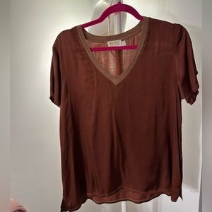 Nation burgundy silk top